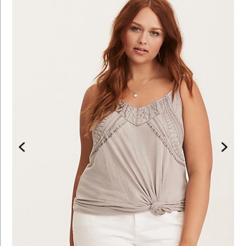 Torrid Embroidered Knit Swing Cami - Picture 2 of 5